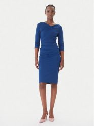 Rinascimento Sukienka koktajlowa CFC0127699003 Niebieski Slim Fit. Niebieskie sukienki Rinascimento, s, bez wzorów, z syntetyku, wizytowe, bez kołnierzyka, bez ramiączek. Za 609.99 zł.