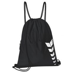 Torba gimnastyczna Erima Six Wings czarna. Czarne torby na ramię Erima, bez wzorów, z gumy, sportowe, na ramię, z nadrukiem, bez dodatków. Za 39.99 zł.