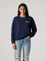 Levi's Sweter w kolorze granatowym rozmiar: XS. Niebieskie swetry Levi's®, s, bez wzorów, z bawełny, bez ramiączek. Za 100.04 zł.