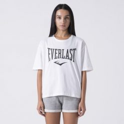 Ikoniczna Koszulka Z Logiem Biel Bawelna. Białe bluzki EVERLAST, bez wzorów, z bawełny, bez ramiączek. Za 104.65 zł.