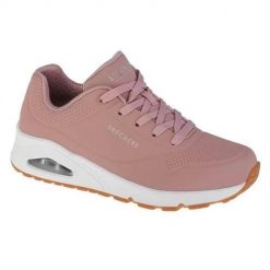 Buty do chodzenia damskie Skechers Unostand ON Air. Czerwone obuwie sportowe Skechers, z gumy, bez zapięcia, trekkingowe. Za 368.00 zł.