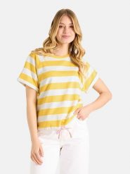 LIEBLINGSSTÜCK Koszulka w kolorze biało-żółtym rozmiar: XXL. Białe bluzki LIEBLINGSSTÜCK, xxl, bez wzorów, bez kołnierzyka, bez ramiączek. Za 184.95 zł.