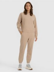 4F Spodnie dresowe joggery damskie - beżowe L. Brązowe spodnie dresowe 4f, l, bez wzorów, z dresówki. Za 149.99 zł.