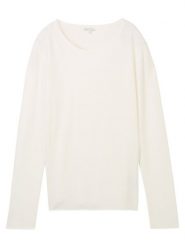Tom Tailor Sweter w kolorze kremowym rozmiar: S. Brązowe swetry Tom Tailor, s, bez wzorów, ze splotem, bez ramiączek. Za 74.81 zł.