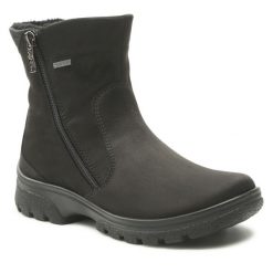 Botki Ara. Czarne botki Ara, bez wzorów, z gore-texu, bez obcasa, na płaskiej podeszwie, bez zapięcia. Za 549.99 zł.