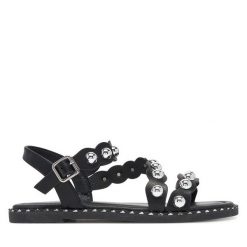 Sandały DeeZee. Brązowe sandały DeeZee, bez wzorów, bez obcasa, na słupku, bez zapięcia. Za 149.99 zł.