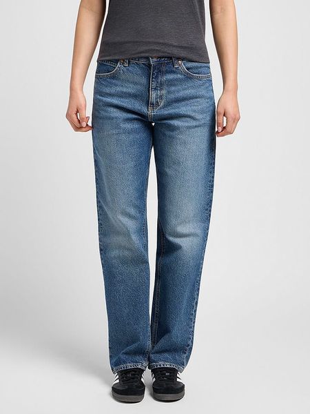 Lee Dżinsy - Comfort fit - w kolorze niebieskim rozmiar: W30/L35. Niebieskie jeansy Lee, l, z aplikacjami, z podwyższonym stanem. Za 99.80 zł.