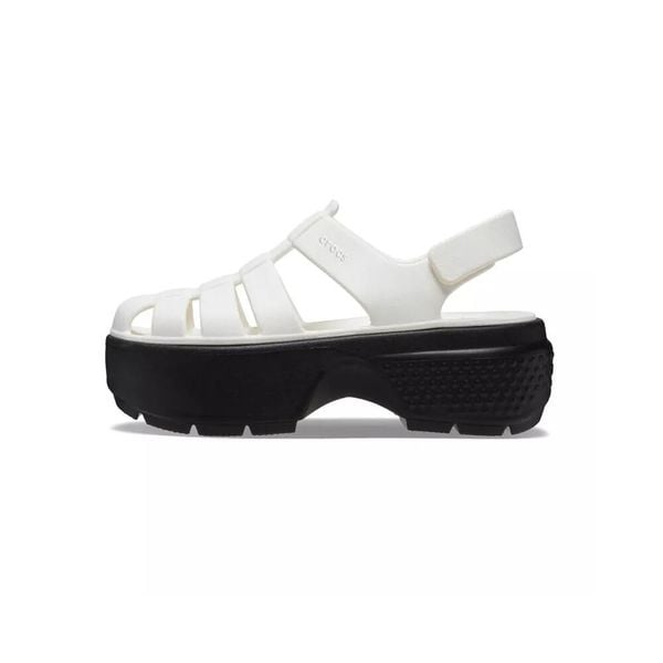 Sandały Dla Kobiet Crocs Stomp Fisherman Sandal. Fioletowe sandały Crocs, bez wzorów, z materiału, eleganckie, bez obcasa, na platformie, bez zapięcia. Za 199.99 zł.