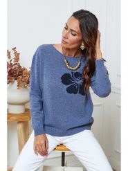 So Cachemire Sweter "Lambi" w kolorze niebieskim rozmiar: S. Niebieskie swetry So Cachemire, s, bez wzorów, z kaszmiru, bez ramiączek. Za 243.64 zł.