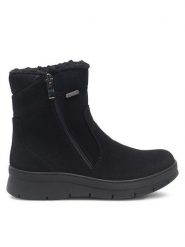 Go Soft Botki INES WS5921-03 Czarny. Czarne botki GO SOFT, bez wzorów, ze skóry, bez obcasa, na płaskiej podeszwie, bez zapięcia. Za 199.99 zł.