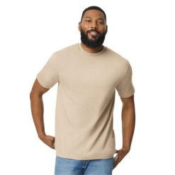 Koszulka Unisex Dla Dorosłych Softstyle Midweight. Brązowe bluzki GILDAN, xl, bez wzorów, sportowe, bez kołnierzyka, bez ramiączek. Za 33.99 zł.