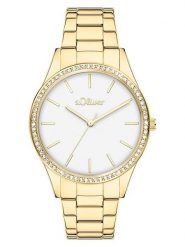 S.Oliver Zegarek kwarcowy w kolorze złoto-białym rozmiar: onesize. Białe, analogowe zegarki S.Oliver, metalowe. Za 217.99 zł.
