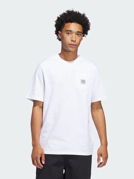 Adidas Koszulka w kolorze białym rozmiar: M. Białe bluzki Adidas, m, bez wzorów, z bawełny, bez kołnierzyka, bez ramiączek. Za 73.95 zł.
