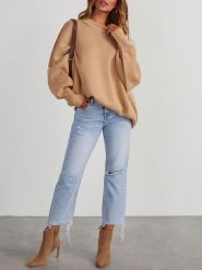 LA Angels Sweter w kolorze beżowym rozmiar: S. Brązowe swetry LA Angels, s, bez wzorów, bez ramiączek. Za 183.59 zł.