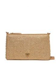 PINKO Torebka Flat Horizontal Mini PE 25 PCPL 104277 A2CE Złoty. Żółte listonoszki Pinko, bez wzorów, z tworzywa sztucznego, bez dodatków. Za 459.99 zł.