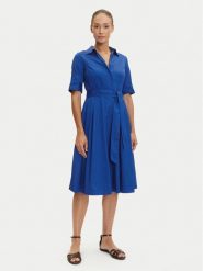 Tatuum Sukienka koszulowa Niki T2503.205 Niebieski Regular Fit. Niebieskie sukienki Tatuum, bez wzorów, z bawełny, bez kołnierzyka, bez ramiączek, koszulowe. Za 379.99 zł.