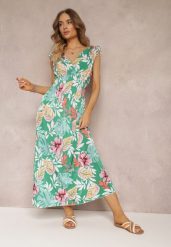 Zielona Sukienka Lydena. Zielone sukienki Renee, l, bez wzorów, bez kołnierzyka, bez ramiączek, maxi. Za 39.99 zł.