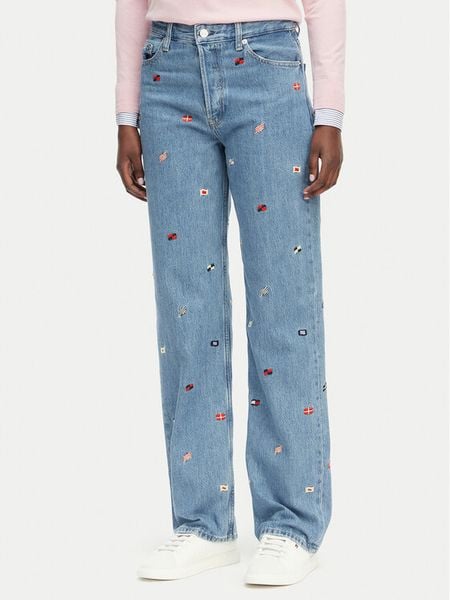 Tommy Jeans Jeansy Layla DW0DW23100 Niebieski Slim Fit. Niebieskie jeansy Tommy Jeans, bez wzorów. Za 486.99 zł.