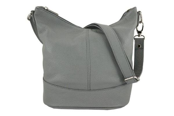 Listonoszka skórzana BARBERINI'S j. szara 508-8. Szare torebki klasyczne Barberini's, bez wzorów, ze skóry, duże, bez dodatków. Za 212.99 zł.