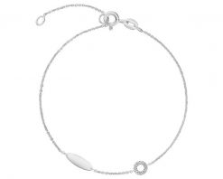 Bransoletka z białego złota z diamentami - koło - 0,02 ct - próba 585. Białe bransoletki Apart, z diamentem, złote. Za 1,390.00 zł.