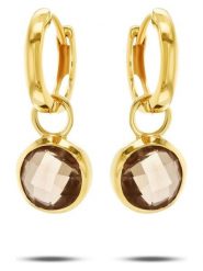 Les Petites Précieuses Pozłacane kolczyki-kreole z kwarcem rozmiar: onesize. Żółte kolczyki Les Petites Précieuses, z kwarcem, pozłacane. Za 165.99 zł.
