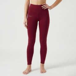 Damskie Legginsy do Jogi Elastyczne Wiśnia. Fioletowe legginsy LEGEA, m, bez wzorów, z bawełny, z podwyższonym stanem, długie. Za 54.90 zł.