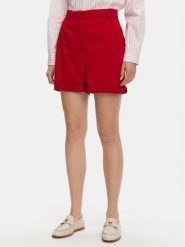Tommy Hilfiger Szorty materiałowe WW0WW42457 Czerwony Regular Fit. Czerwone szorty TOMMY HILFIGER, bez wzorów, z bawełny. Za 249.99 zł.