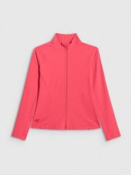 4F Bluza treningowa slim bez kaptura damska - koralowa L. Czerwone bluzy 4f, l, bez wzorów, z materiału, bez kaptura. Za 179.99 zł.
