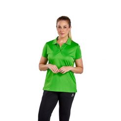 Damska koszulka polo Erima Fonctionnel. Zielone koszulki polo Erima, bez wzorów, bez kołnierzyka, bez ramiączek. Za 263.99 zł.