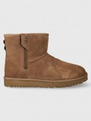 UGG Skórzane botki "Clasic Mini Bailey" w kolorze jasnobrązowym rozmiar: 37. Brązowe botki UGG, bez wzorów, z wełny, bez obcasa, bez zapięcia. Za 638.42 zł.