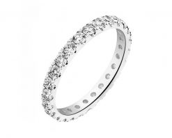 Pierścionek z białego złota z brylantami - Eternity - 1,00 ct - próba 585. Białe pierścionki Apart, z brylantem, złote. Za 8,990.00 zł.