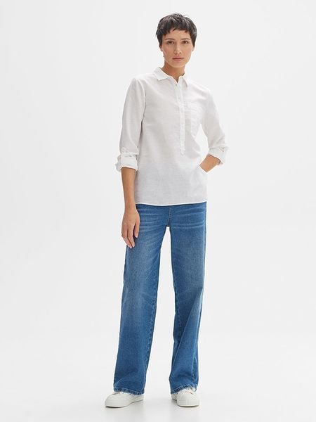 OPUS Bluzka w kolorze białym rozmiar: 40. Białe bluzki Opus, bez wzorów, bez kołnierzyka, bez ramiączek. Za 96.14 zł.