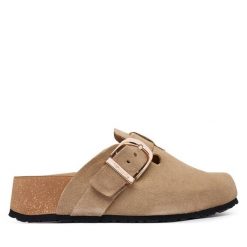Klapki Tamaris. Brązowe klapki Tamaris, bez wzorów, bez obcasa. Za 379.99 zł.