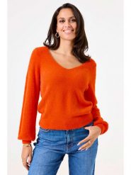 Garcia Sweter w kolorze pomarańczowym rozmiar: XXL. Pomarańczowe swetry Garcia, xxl, bez wzorów, bez ramiączek. Za 105.38 zł.