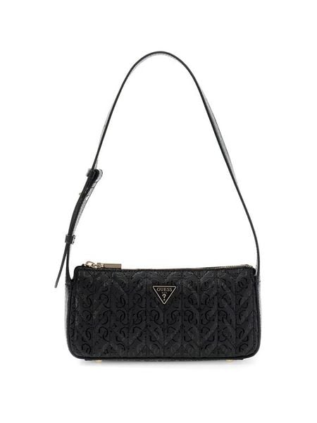 Guess Torebka Stacey Mini HWGG97 41720 Czarny. Czarne listonoszki Guess, z aplikacjami, ze skóry, bez dodatków. Za 489.99 zł.