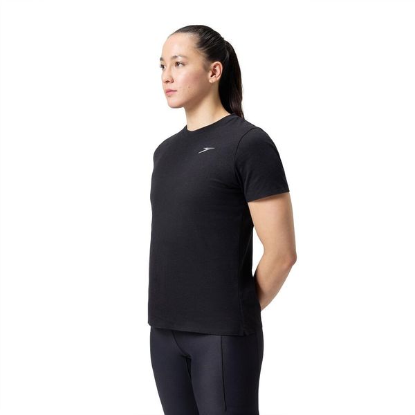 Koszulka T-Shirt damski Speedo Pro Female Tee. Czarne koszulki sportowe Speedo, bez wzorów, bez ramiączek. Za 257.81 zł.