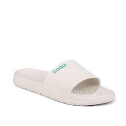 Klapki basenowe damskie Coqui Rune. Białe klapki Coqui, bez wzorów, bez obcasa. Za 125.99 zł.
