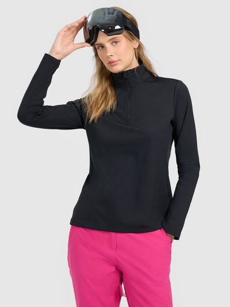 4F Bielizna termiczna ocieplana (góra) damska - czarna L. Czarna bielizna sportowa 4f, l, bez wzorów, z materiału. Za 129.99 zł.