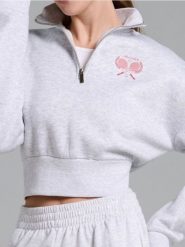 Bluza ze stójką - szary. Szare bluzy Sinsay, l, bez wzorów, bez kaptura. W wyprzedaży za 19.99 zł.