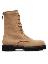 Max Mara Trzewiki Bakerzipwk 2524796012600 Brązowy. Brązowe botki Max Mara, bez wzorów, z materiału, bez obcasa, na płaskiej podeszwie, bez zapięcia. Za 2,879.00 zł.