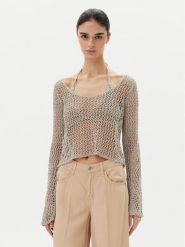 PINKO Sweter Denali 104749 A2FB Szary Regular Fit. Szare swetry Pinko, xs, bez wzorów, z syntetyku, bez ramiączek. Za 799.99 zł.