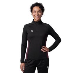Damska bluza sportowa ze stójką Siroko Halfzip Black/Burgundy W. Czarne bluzy SIROKO, xl, bez wzorów, z materiału, bez kaptura. Za 249.00 zł.