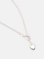 Naszyjnik z zawieszką - srebrny. Szare naszyjniki Sinsay, srebrne. Za 7.99 zł.