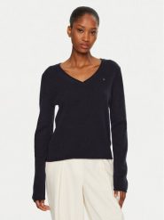 Tommy Hilfiger Sweter WW0WW43505 Granatowy Regular Fit. Niebieskie swetry TOMMY HILFIGER, m, bez wzorów, z wełny, bez ramiączek. Za 449.99 zł.