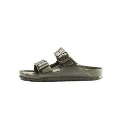 Klapki damskie Birkenstock Arizona Eva. Zielone klapki Birkenstock, bez wzorów, z materiału, bez obcasa. Za 375.00 zł.