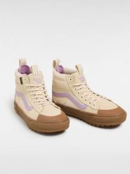 Vans Skórzane sneakersy "Sk8-Hi" w kolorze beżowo-fioletowym rozmiar: 40. Brązowe trampki Vans, bez wzorów, z materiału, za kostkę, bez zapięcia. Za 267.92 zł.