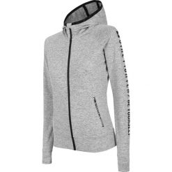 Bluza damska BLD004 - chłodny jasny szary melanż. Szare bluzy 4f, bez wzorów, z dzianiny, z kapturem. W wyprzedaży za 109.99 zł.