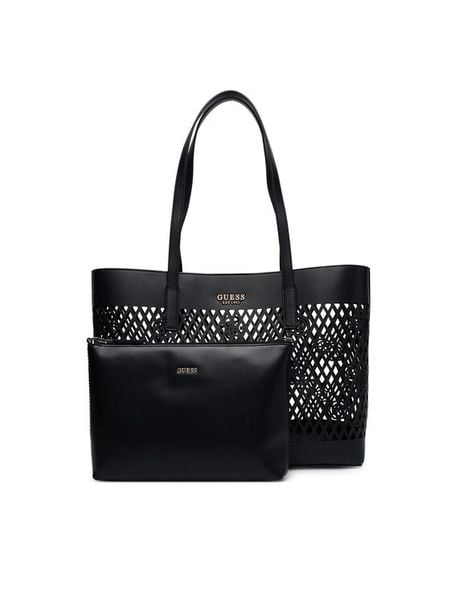 Guess Torebka Letty HWPG99 11240 Czarny. Czarne shopper Guess, z aplikacjami, ze skóry, bez dodatków. Za 379.99 zł.