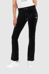 JUICY COUTURE Czarne welurowe spodnie dresowe damskie z haftowanymi wisienkami, Rozmiar M. Czarne spodnie dresowe Juicy Couture, m, bez wzorów, z dresówki. W wyprzedaży za 299.99 zł.