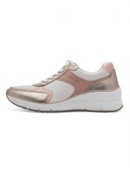 Tamaris Skórzane sneakersy w kolorze biało-jasnoróżowym rozmiar: 41. Białe trampki Tamaris, bez wzorów, z materiału, bez zapięcia. Za 237.17 zł.